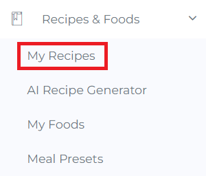 select my recipes